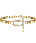 JerryAndrew 14K Gold Initial Cuban Link Anklet