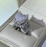 Iced Out Enlightened Heart Ring with Diamond Quality Stimulant