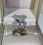 Iced Out Enlightened Heart Ring with Diamond Quality Stimulant