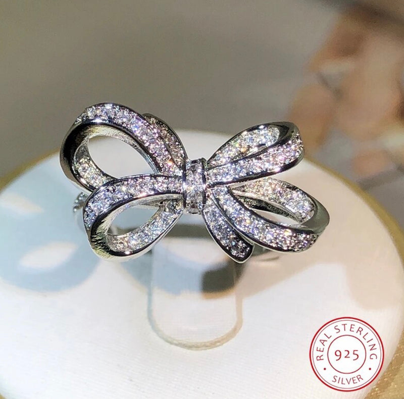 925 Sterling Silver Classic Bow Ring