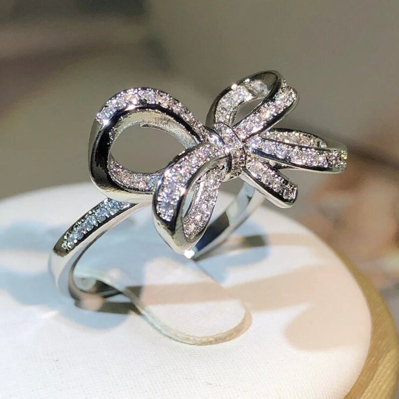 925 Sterling Silver Classic Bow Ring