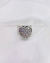 Iced Out Enlightened Heart Ring with Diamond Quality Stimulant