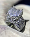 Iced Out Enlightened Heart Ring with Diamond Quality Stimulant