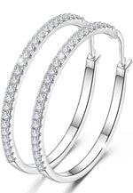 JerryAndrew Large 925 Silver Cubic Hoop Earrings