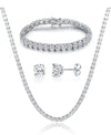 JerryAndrew Jewelry White Gold Necklace Set (Necklace, Earrings, Bracelet)